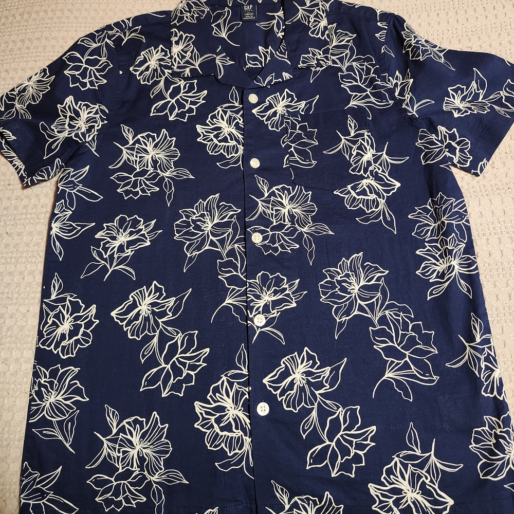 Navy Floral Men's Shirt